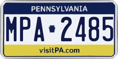 PA license plate MPA2485