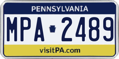 PA license plate MPA2489