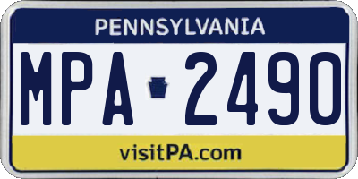 PA license plate MPA2490