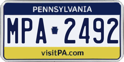 PA license plate MPA2492