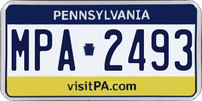 PA license plate MPA2493