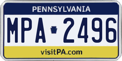 PA license plate MPA2496