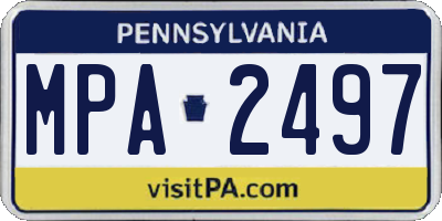 PA license plate MPA2497