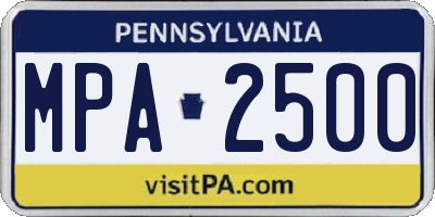 PA license plate MPA2500