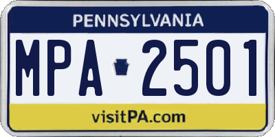 PA license plate MPA2501
