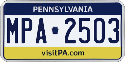 PA license plate MPA2503