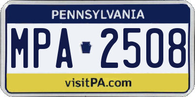 PA license plate MPA2508