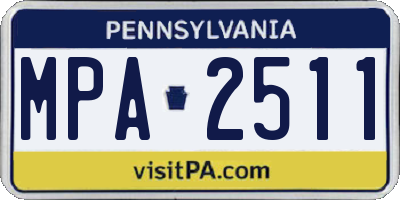 PA license plate MPA2511
