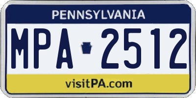 PA license plate MPA2512