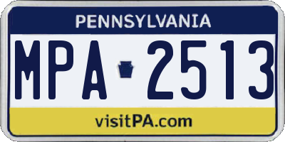 PA license plate MPA2513