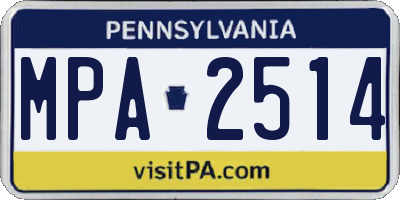 PA license plate MPA2514