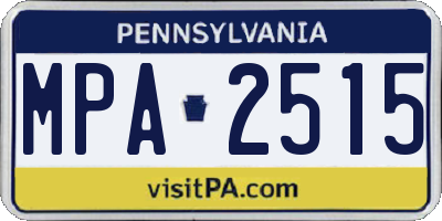PA license plate MPA2515