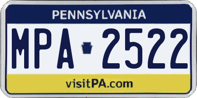 PA license plate MPA2522