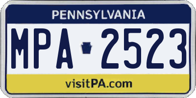 PA license plate MPA2523