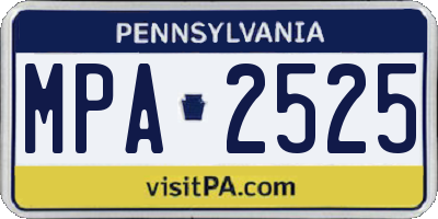 PA license plate MPA2525