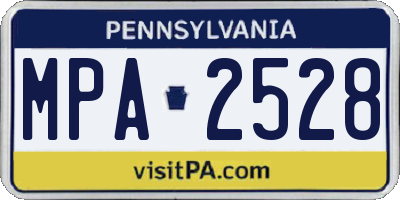 PA license plate MPA2528