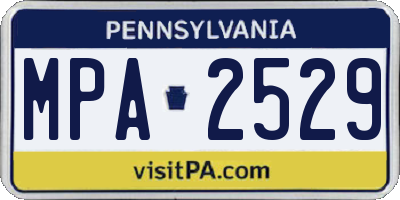 PA license plate MPA2529
