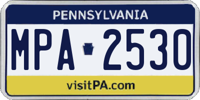 PA license plate MPA2530