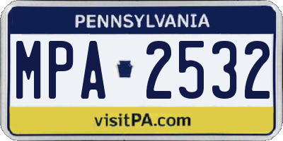 PA license plate MPA2532
