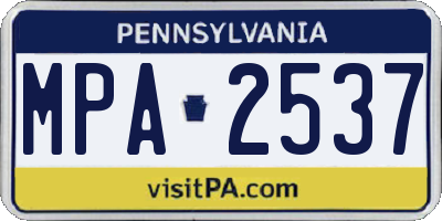 PA license plate MPA2537