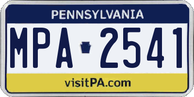 PA license plate MPA2541