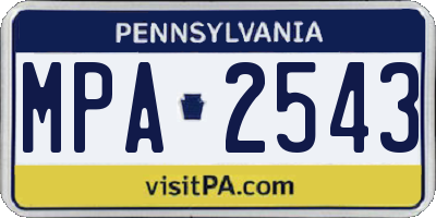 PA license plate MPA2543