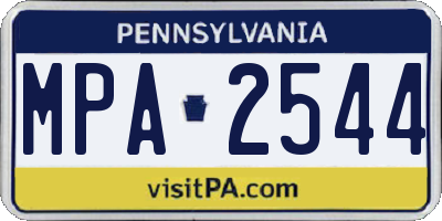 PA license plate MPA2544