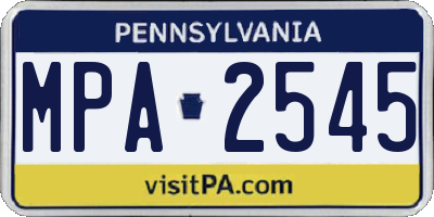 PA license plate MPA2545