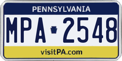 PA license plate MPA2548