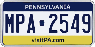 PA license plate MPA2549