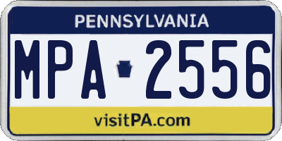 PA license plate MPA2556