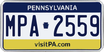 PA license plate MPA2559