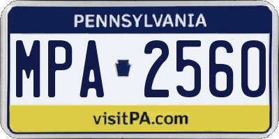 PA license plate MPA2560