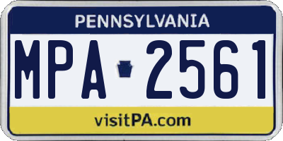 PA license plate MPA2561