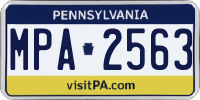 PA license plate MPA2563