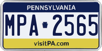 PA license plate MPA2565