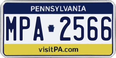 PA license plate MPA2566