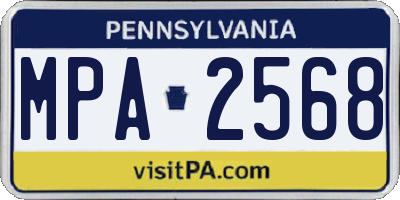 PA license plate MPA2568