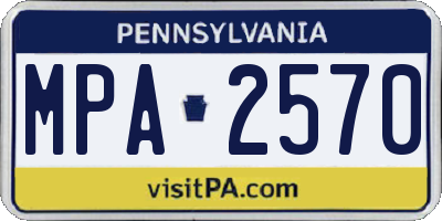 PA license plate MPA2570