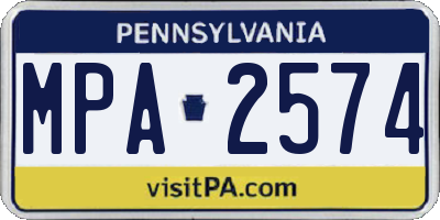 PA license plate MPA2574