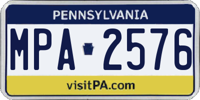 PA license plate MPA2576