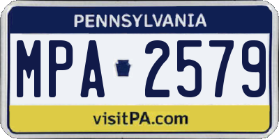 PA license plate MPA2579