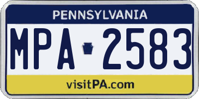 PA license plate MPA2583