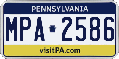 PA license plate MPA2586