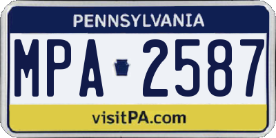 PA license plate MPA2587