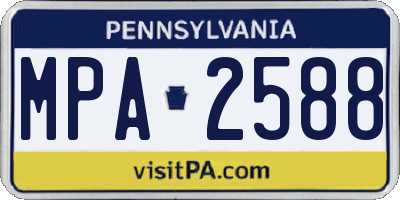 PA license plate MPA2588