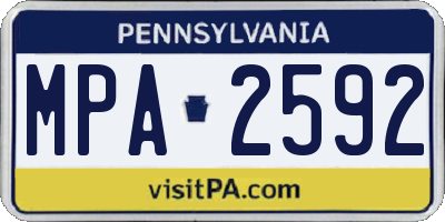 PA license plate MPA2592
