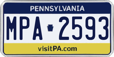 PA license plate MPA2593