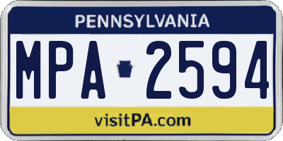 PA license plate MPA2594