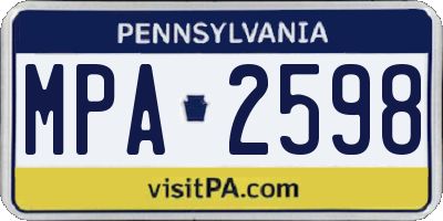 PA license plate MPA2598
